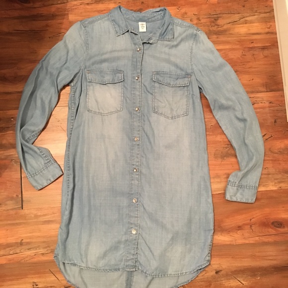 h&m denim shirt dress